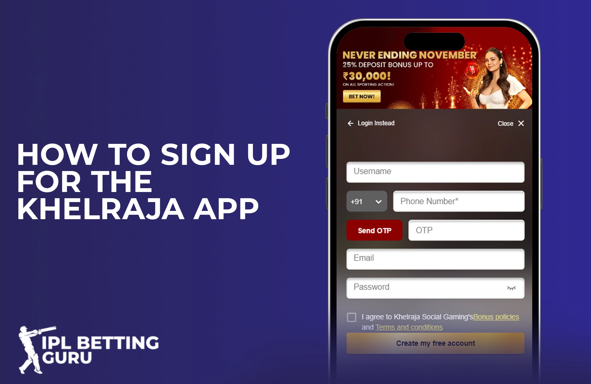 Sign up for the Khelraja app and start betting now