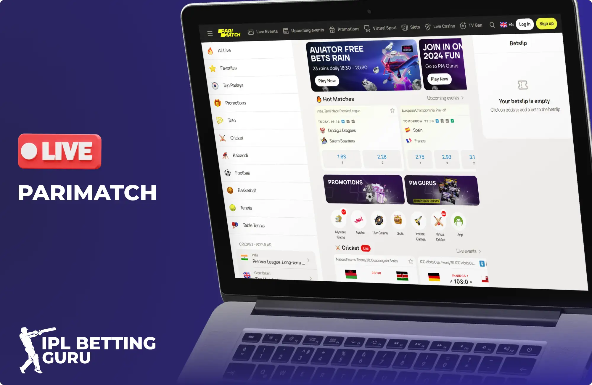 Parimatch live betting